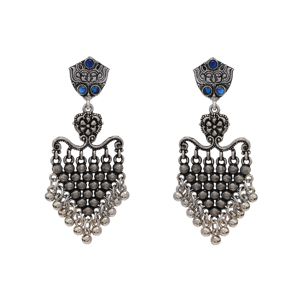 Chan-Chan ghunghroo dangler earring (Blue)