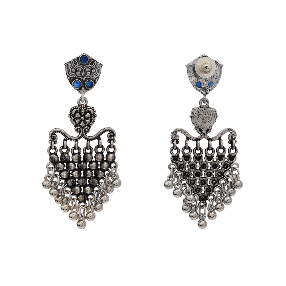 Chan-Chan ghunghroo dangler earring (Blue)