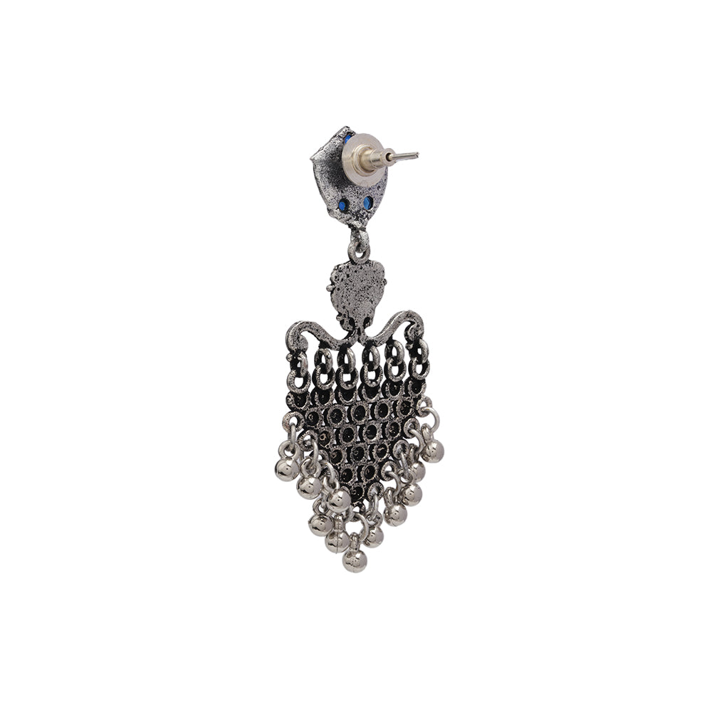 Chan-Chan ghunghroo dangler earring (Blue)