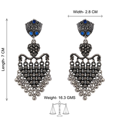 Chan-Chan ghunghroo dangler earring (Blue)