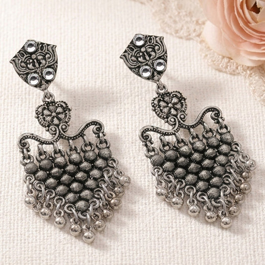 Chan-Chan ghunghroo dangler earring (White)