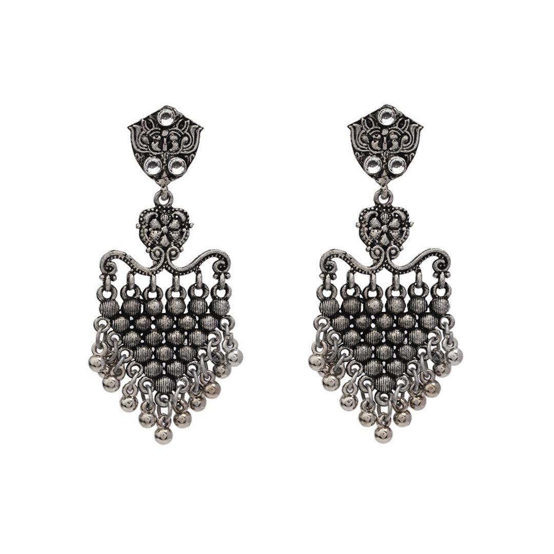 Chan-Chan ghunghroo dangler earring (White)