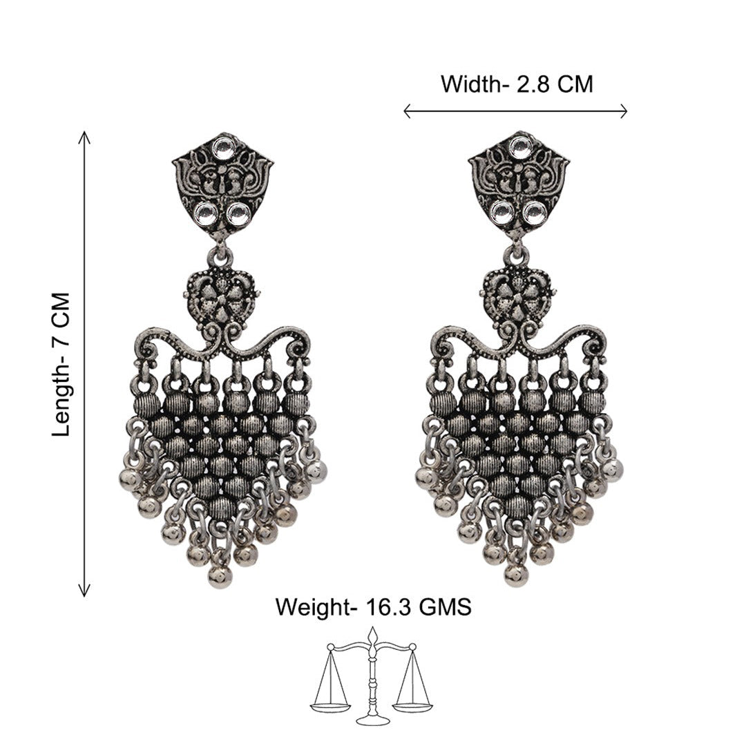 Chan-Chan ghunghroo dangler earring (White)