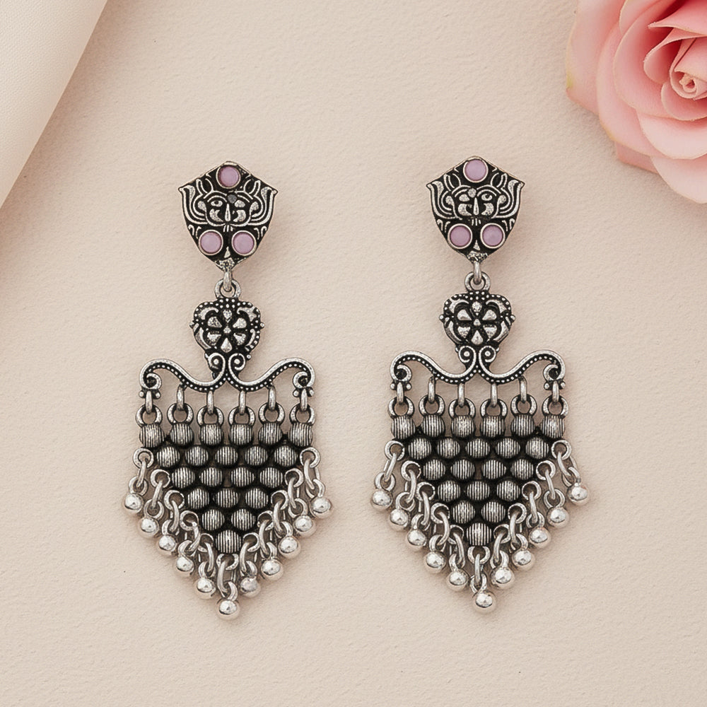 Chan-Chan ghunghroo dangler earring (Baby Pink)