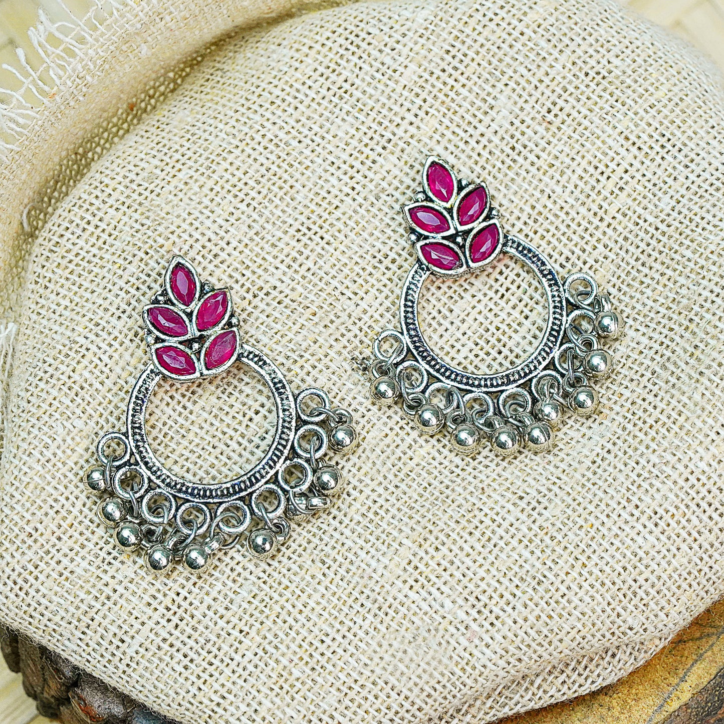 StylishKudi Oxidised Silver Earrings&Chandbali Earrings ComboSet for Women&girl