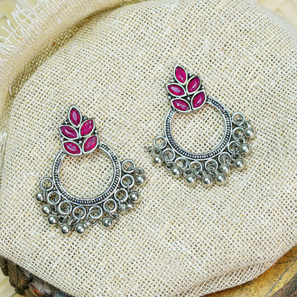 StylishKudi Oxidised Silver Earrings&Chandbali Earrings ComboSet for Women&girl