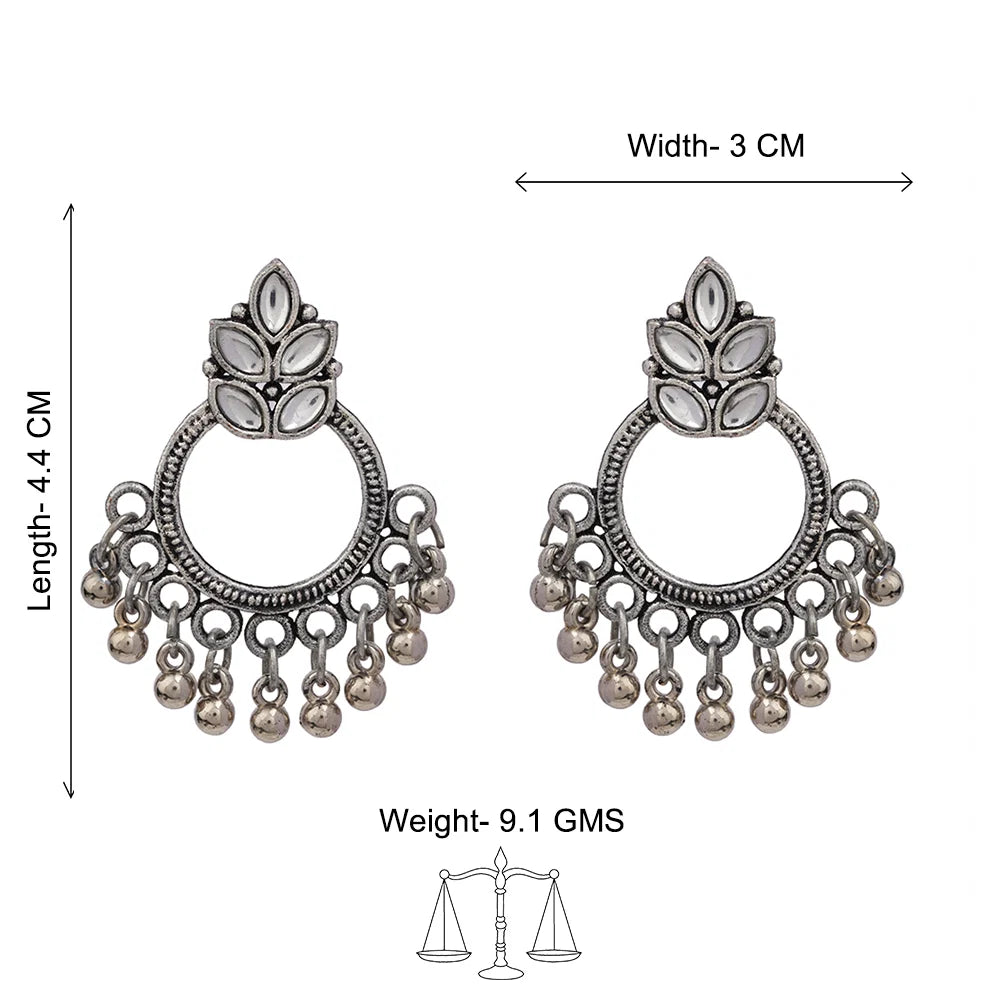 Kalash Kamal earring (Light Orange) Fine Shine stud earrings (White) Combo set