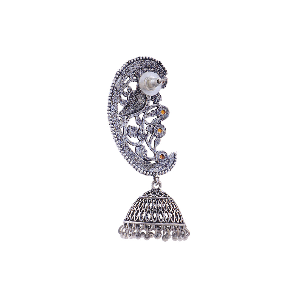 Moon-lit Mayur Jhumki earrings (Yellow)