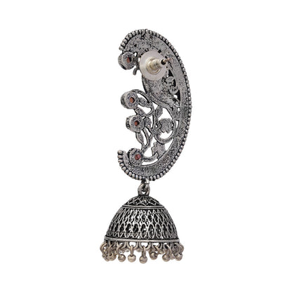 Moon-lit Mayur Jhumki earrings (Light Orange)