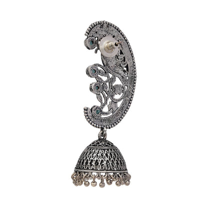 Moon-lit Mayur Jhumki earrings (Mint)
