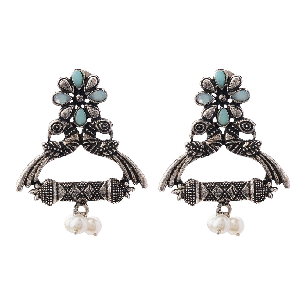 Tweet and bloom stud earring (Red)