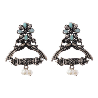 Tweet and bloom stud earring (Red)