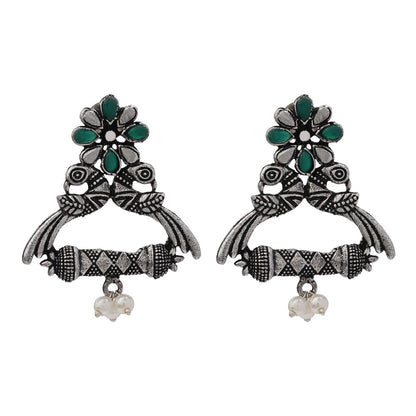 Tweet and bloom stud earring (Green)