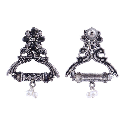 Tweet and bloom stud earring (Black)