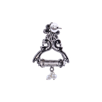 Tweet and bloom stud earring (Black)
