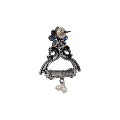 Tweet and bloom stud earring (Blue)