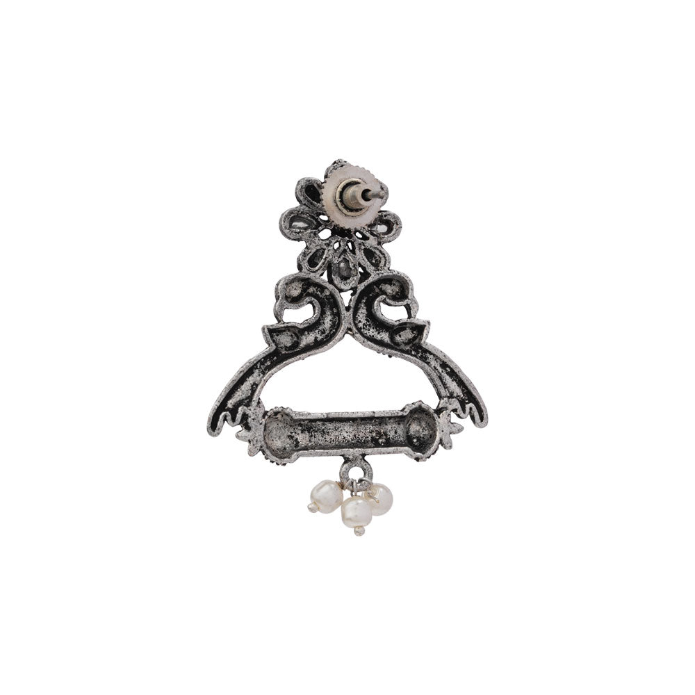 Tweet and bloom stud earring (White)