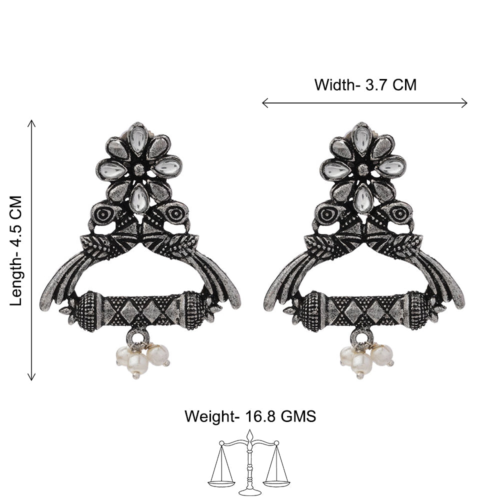 Tweet and bloom stud earring (White)