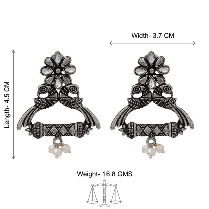 Tweet and bloom stud earring (White)