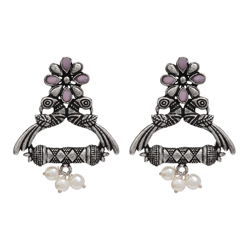 Tweet and bloom stud earring (Baby Pink)