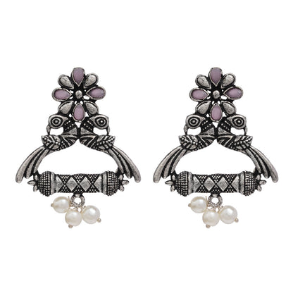 Tweet and bloom stud earring (Baby Pink)