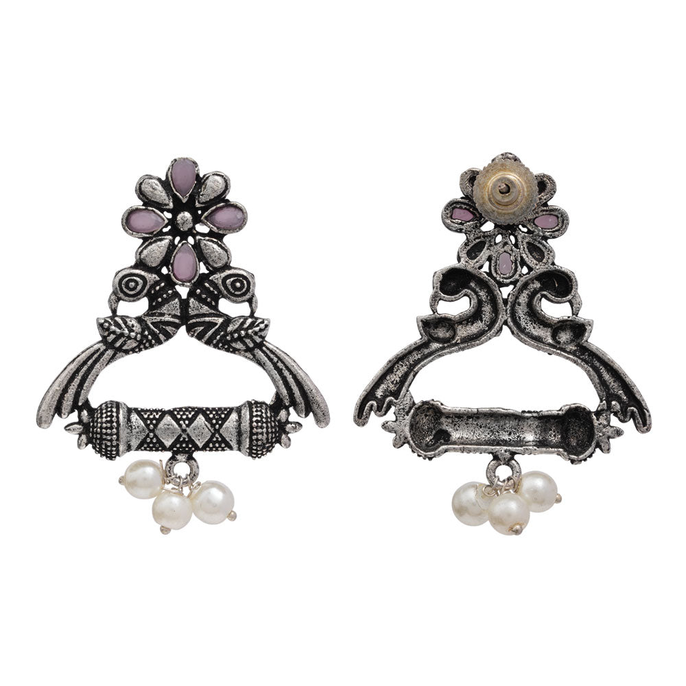 Tweet and bloom stud earring (Baby Pink)