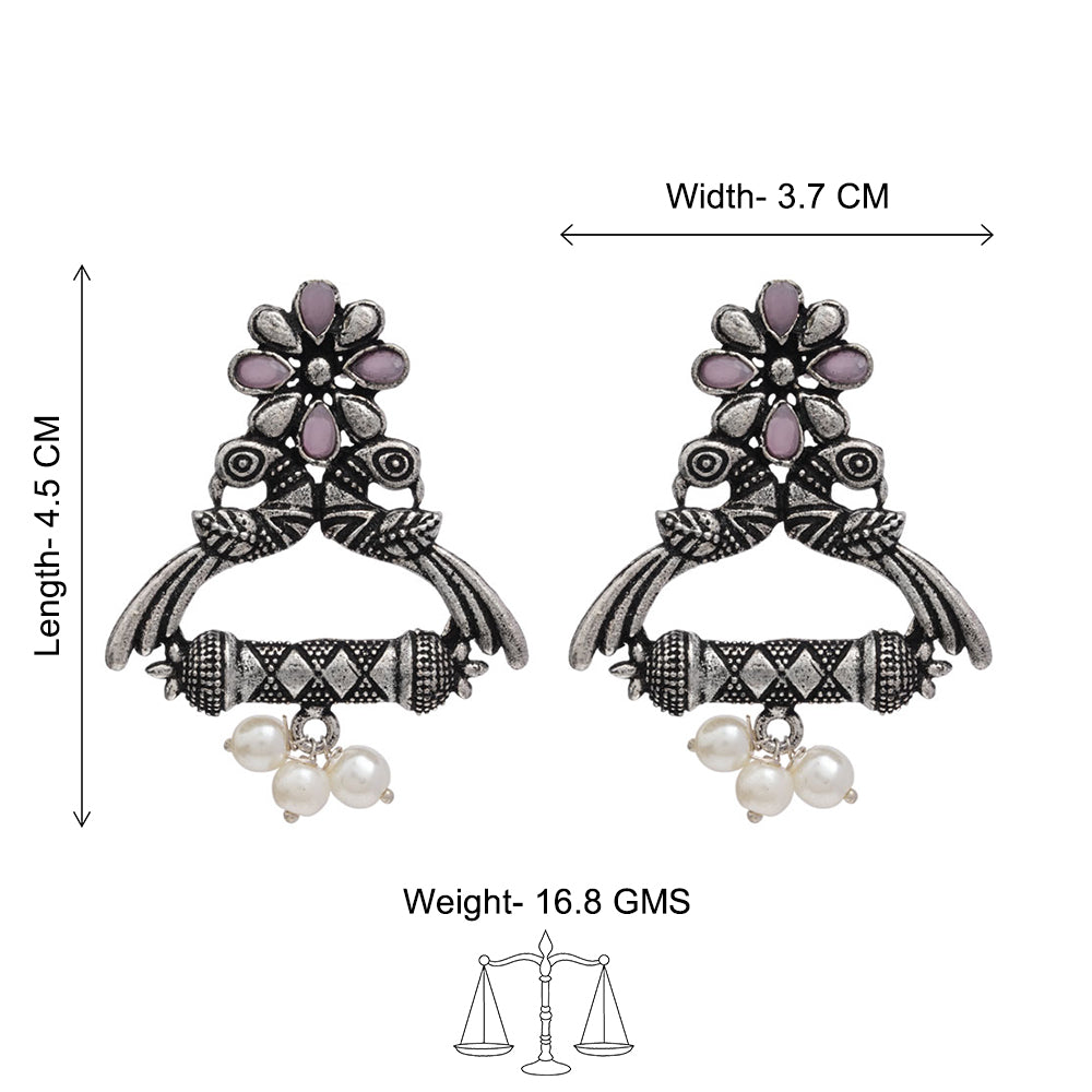 Tweet and bloom stud earring (Baby Pink)