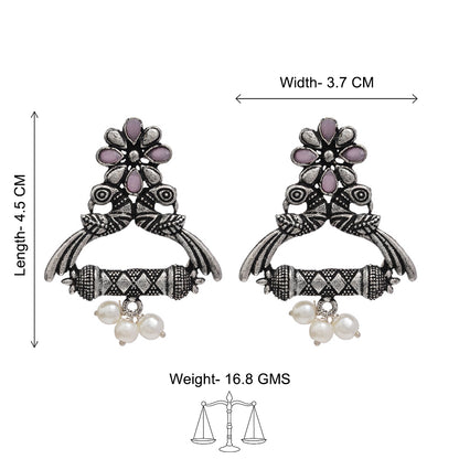 Tweet and bloom stud earring (Baby Pink)