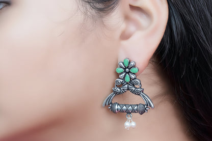 Tweet and bloom stud earring (Mint)
