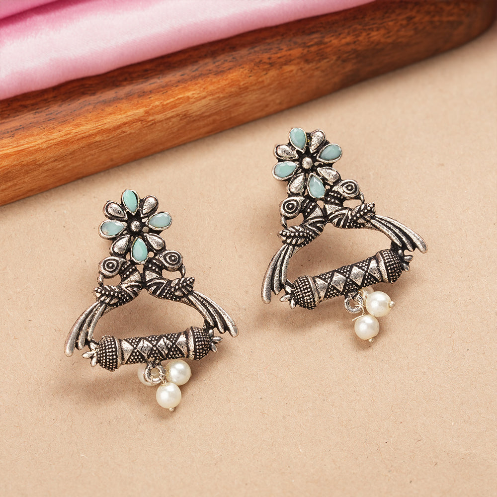 Tweet and bloom stud earring (Mint)
