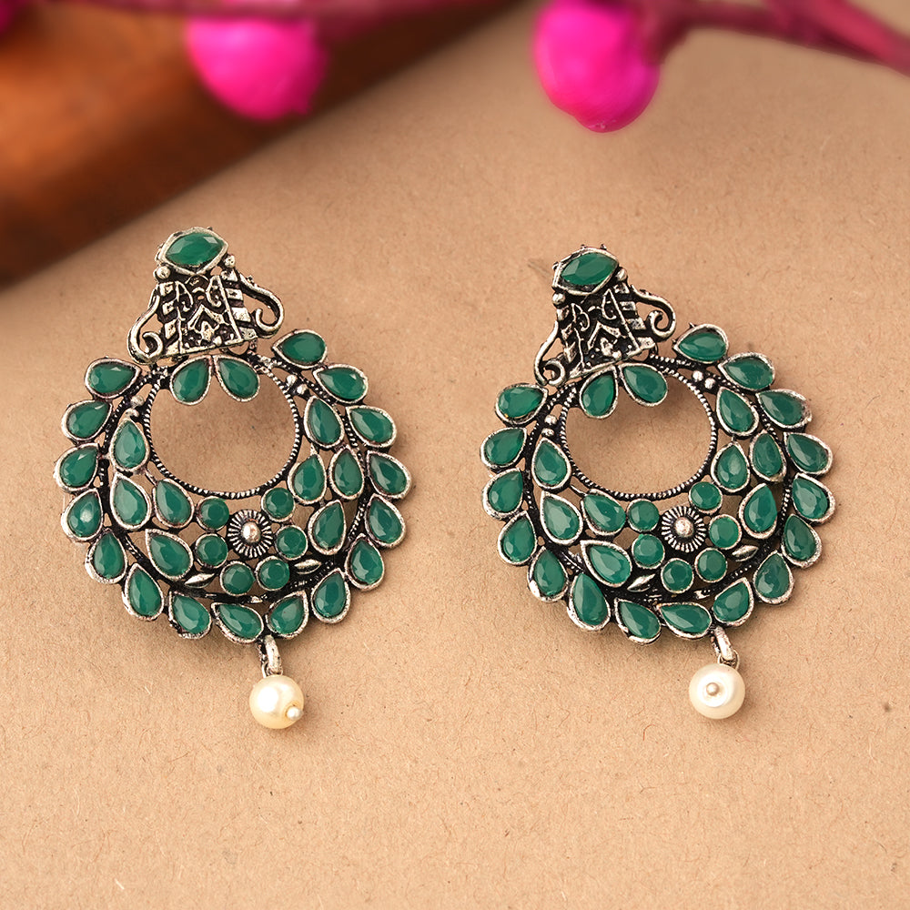 Diva Drops stud earrings (Green)