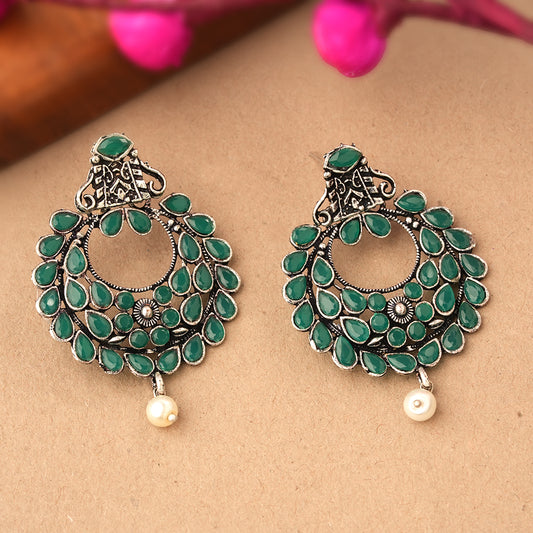 Diva Drops stud earrings (Green)