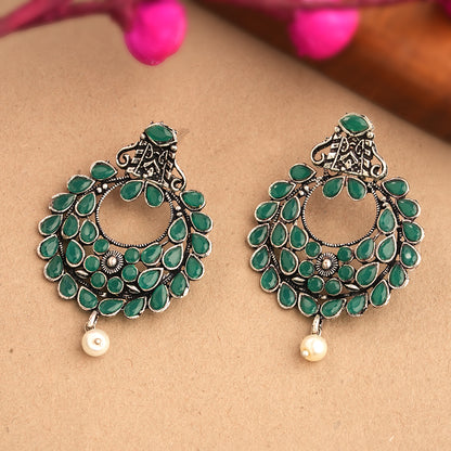 Diva Drops stud earrings (Green)