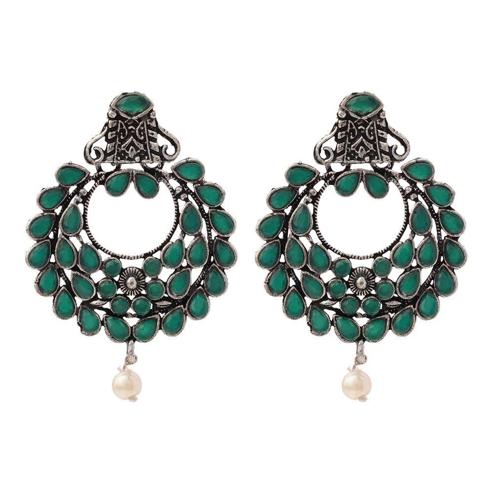 Diva Drops stud earrings (Green)