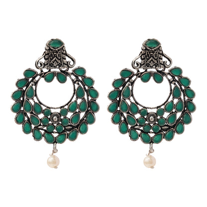 Diva Drops stud earrings (Green)