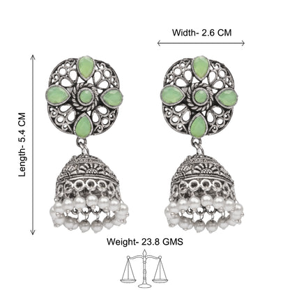 Curv & Swirl jhumka earring (Pista)