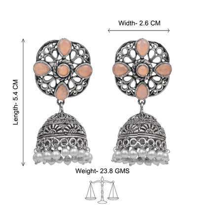Curv & Swirl jhumka earring (Light Orange)