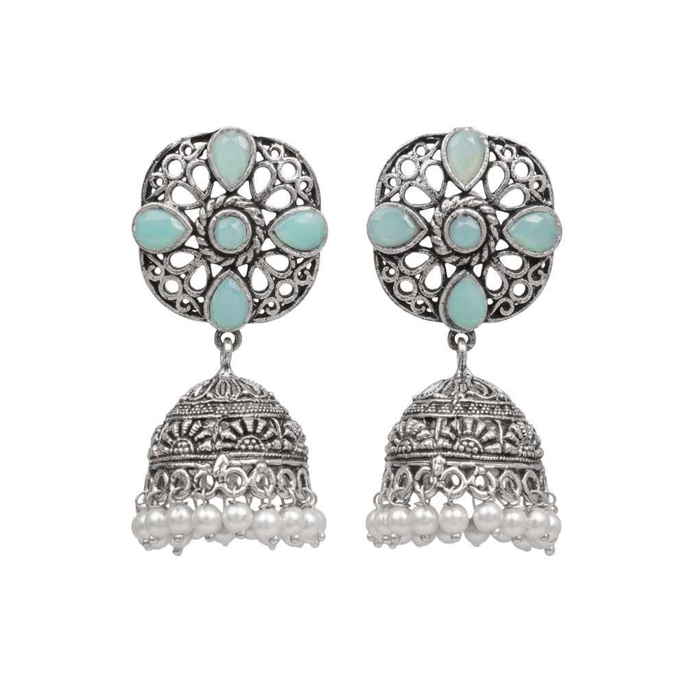Curv & Swirl jhumka earring (Mint)