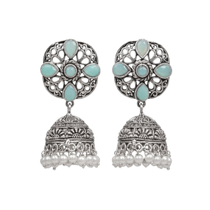Curv & Swirl jhumka earring (Mint)