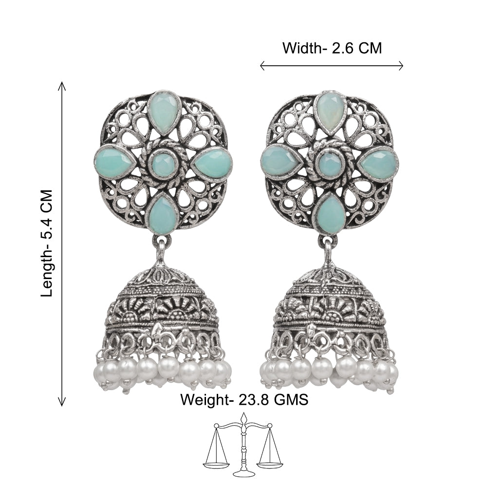 Curv & Swirl jhumka earring (Mint)