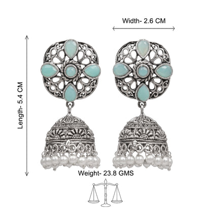 Curv & Swirl jhumka earring (Mint)