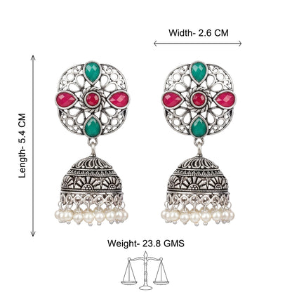 Curv & Swirl jhumka earring (Multicolored)
