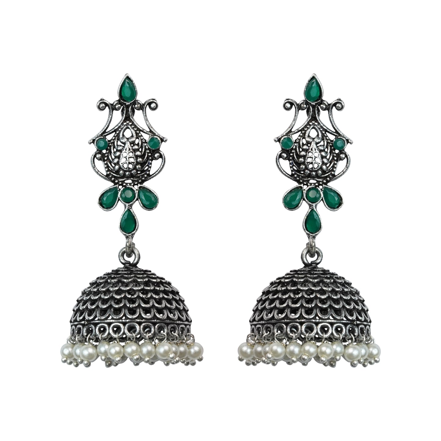 Kalash Kamal Jhumka earring (Green)
