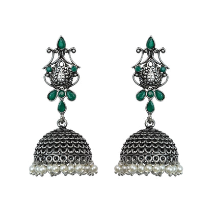 Kalash Kamal Jhumka earring (Green)