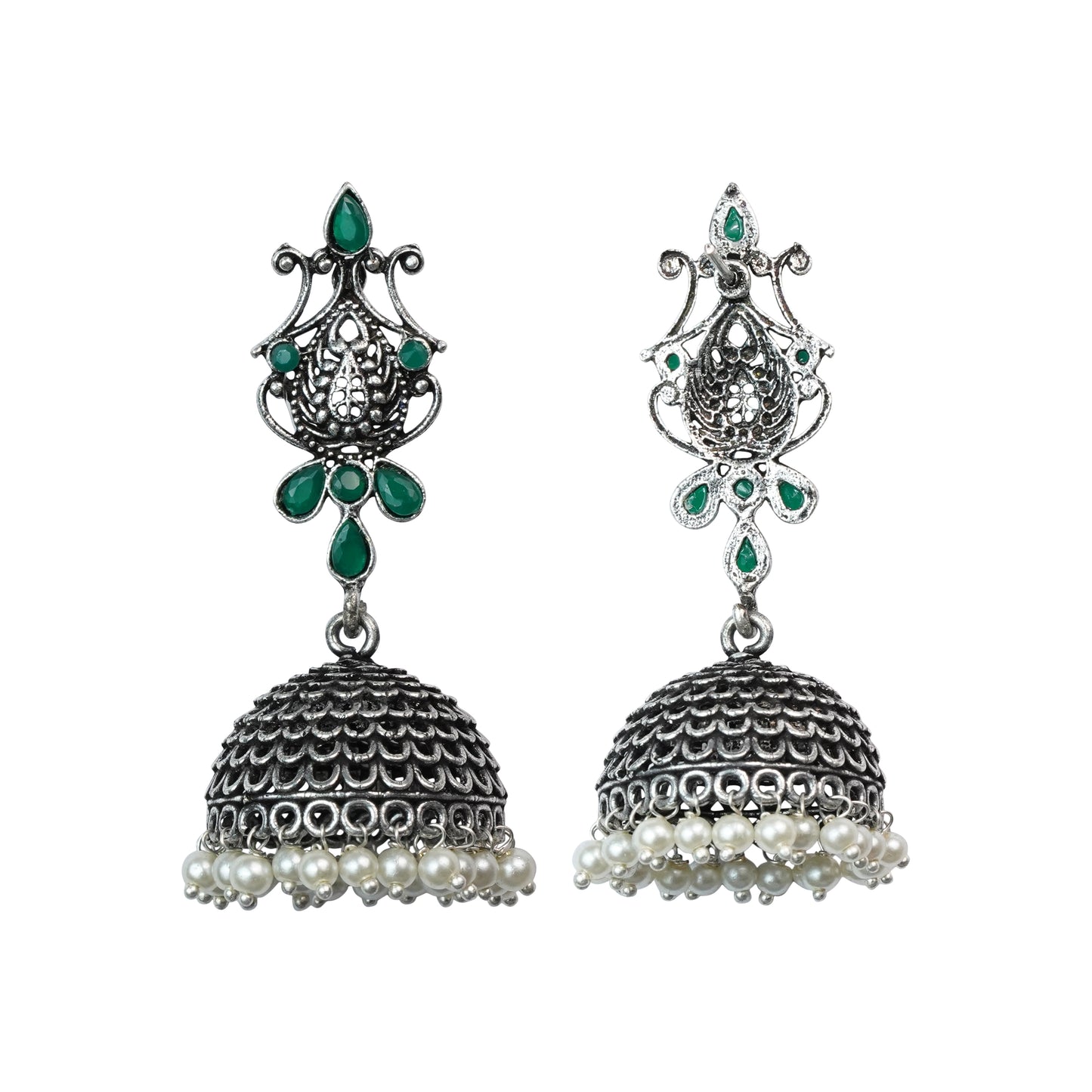 Kalash Kamal Jhumka earring (Green)