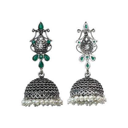 Kalash Kamal Jhumka earring (Green)