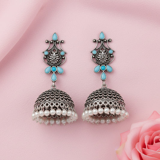 Kalash Kamal earring (Sky Blue)