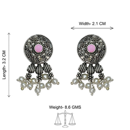 Button rays stud earring (Baby Pink)