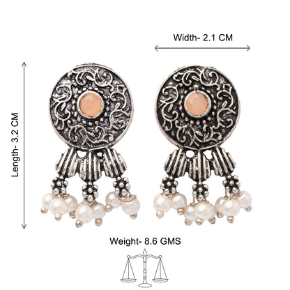 Button rays stud earring (Light Orange)