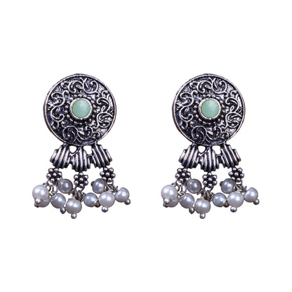 Button rays stud earring (Mint)